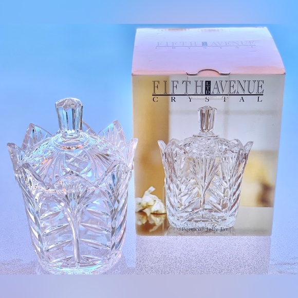 5th Avenue Portico Crystal Jelly Jar / Candy Dish, Poland - Picture 1 of 6